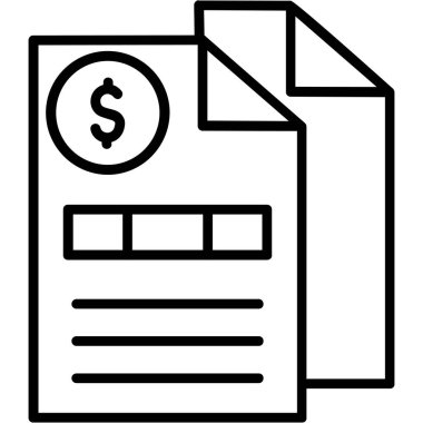 Fatura nakit ikonu taslak biçimi