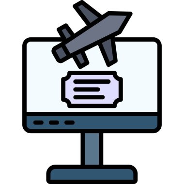 Uçuş bileti simgesi ana hat biçiminde