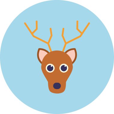 Ren geyiği simgesi, vektör çizimi