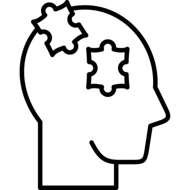 beyin ikonu vektör illüstrasyonu