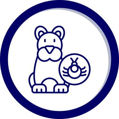 Bir köpek simgesinin vektör illüstrasyonu