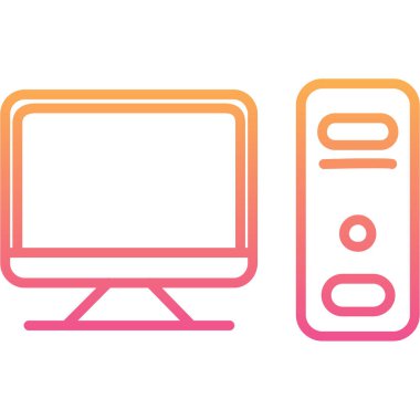 Çizgi televizyon simgesini beyaz arkaplanda izole et. Televizyon tabelası. Renkli taslak. vektör