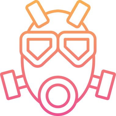 Gaz maskesi simgesinin vektör illüstrasyonu