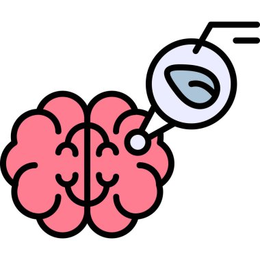 Beyin simgesi, vektör illüstrasyonu