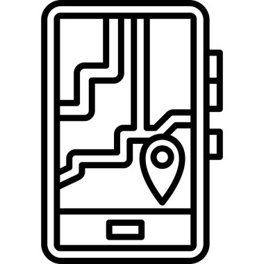 harita konumu gps simgesi ana hat biçiminde