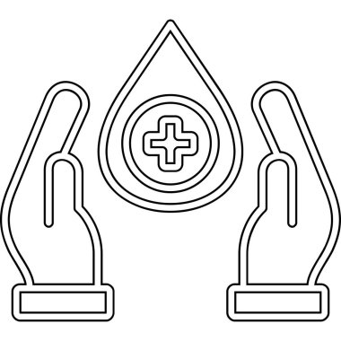 Kan bağışı ikonu tutan eller