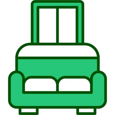 yatak ikonu vektör illüstrasyonu