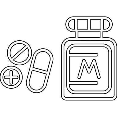 ilaç ve sağlık ikonu seti, özet biçimi