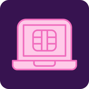 dizüstü bilgisayar web simgesi, vektör illüstrasyonu