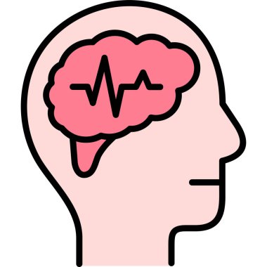 Beyin. Web simgesi basit illüstrasyon