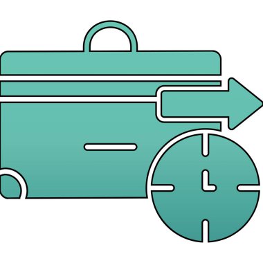 Oklu mavi bir valizin vektör çizimi