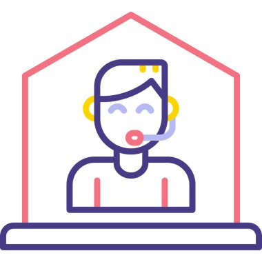 Dizüstü bilgisayarı olan bir adamın vektör çizimi