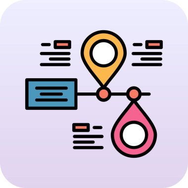 konum haritası renk ikonu vektörü. Konum haritası işareti. izole edilmiş sembol çizimi
