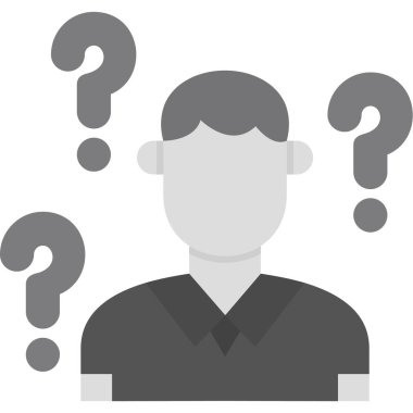 Katı biçimli soru işareti adam simgesi