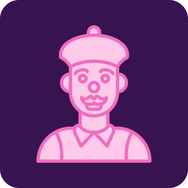 Pembe eşarplı bir adamın vektör çizimi