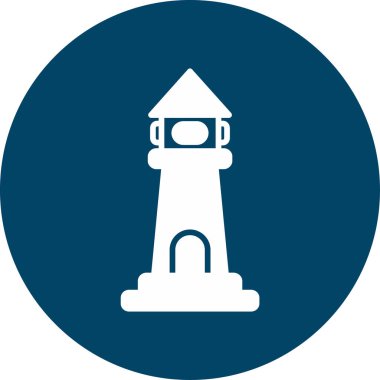 Benzersiz Deniz Feneri Vektör Kabartma Simgesi