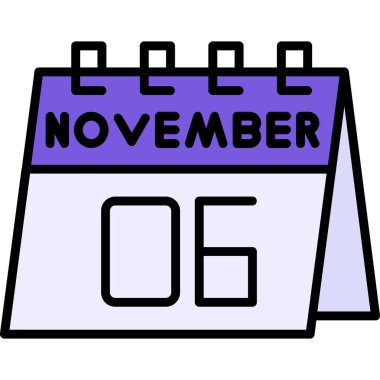 Kasım 16 takvim simgesi tasarım vektörü illüstrasyonu