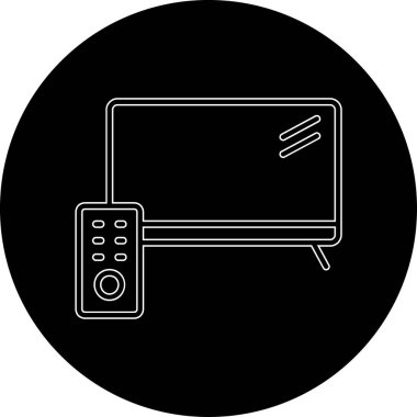 Beyaz arkaplanda izole edilmiş basit bir televizyon simgesi