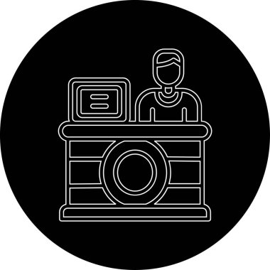 Bir kadın ve dizüstü bilgisayarın vektör çizimi