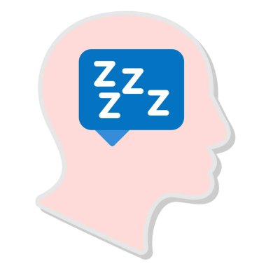 Uyku iletisi ikon vektör illüstrasyon tasarımı ile konuşma balonu