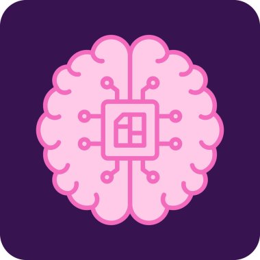 Beyin. Web simgesi basit illüstrasyon