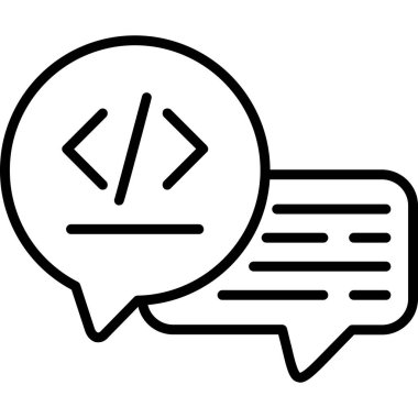 Konuşma balonu mesaj simgesi. Ana hatlı sohbet mesajı vektör illüstrasyonu. izole kontur sembolü