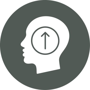 İnsan kafası ok işareti simgesi, vektör illüstrasyonu