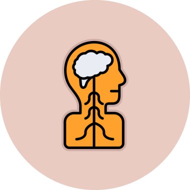 beyin ikonu vektör illüstrasyonu