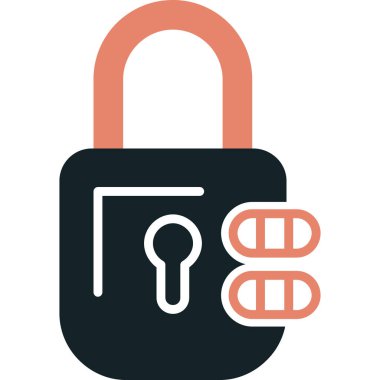 asma kilit ikon vektör çizimi