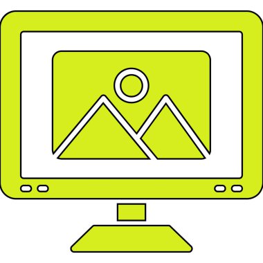 ekran simgesi, vektör illüstrasyonunu izle