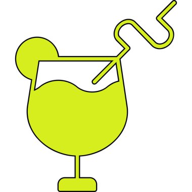 Yeşil kokteylin vektör illüstrasyonu