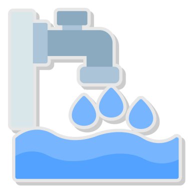 Musluk ikonu. vektör illüstrasyonu