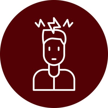 Başı ağrıyan çocuk, vektör simgesi