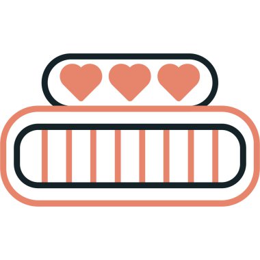 Kırmızı ve beyaz kalbin vektör çizimi