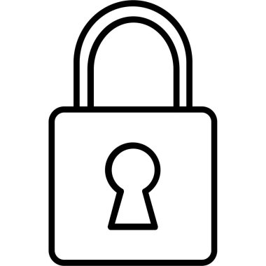 asma kilit ikon vektör çizimi