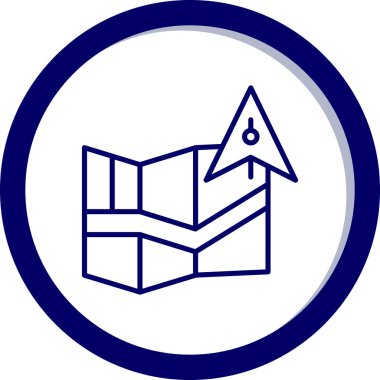 Mavi ve beyaz bir ikonun vektör illüstrasyonu