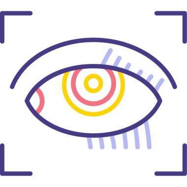 Göz simgesi. beyaz üzerinde izole edilmiş göz vektör simgesi rengi