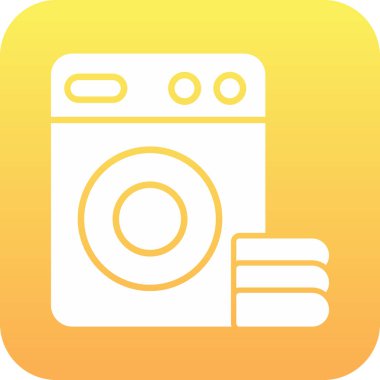 çamaşır makinesi simgesi soyut bir grupta izole