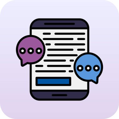 Web ve mobil uygulama tasarımınız için mavi arkaplanda izole edilmiş sohbet simgesi vektörü, sohbet logosu kavramı