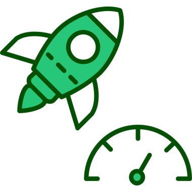 Roket ikonu. Web için basit roket vektör simgeleri çizimi