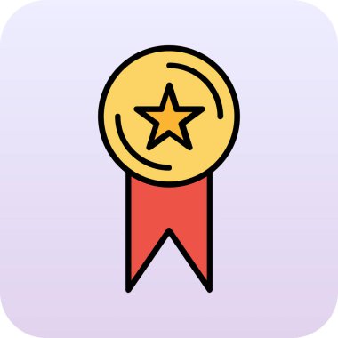 Madalya ikon vektör illüstrasyonu