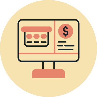 Monitör. Web simgesi basit illüstrasyon