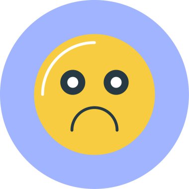 üzgün emoji simgesi, vektör illüstrasyonu basit tasarım