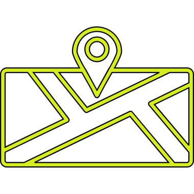 İşaretçi simgesi vektör illüstrasyonlu harita