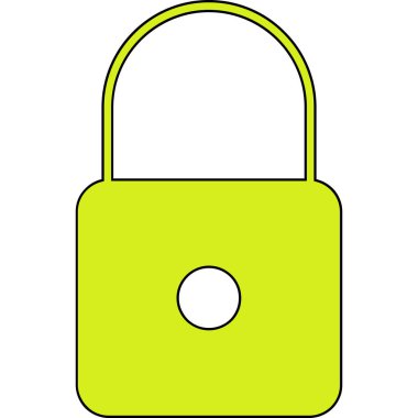 Asma kilit simgesi. Web için asma kilit vektör simgesinin özet çizimi