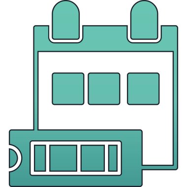 Basit vektör simgesi, takvimin illüstrasyonu