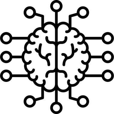 Beyin. Web simgesi basit illüstrasyon