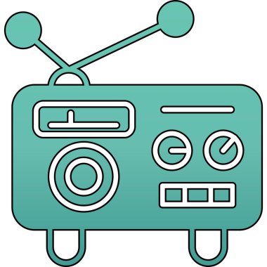 retro radyo simgesi, özet biçimi