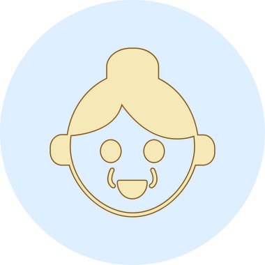 Emzik simgesi olan bebek yüzü