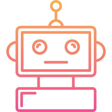 robot. Web simgesi basit illüstrasyon